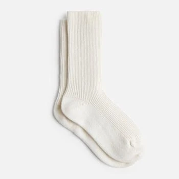 推荐ESPA Home Cashmere Ribbed Knit Socks - White商品
