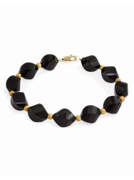 商品Effy | 14k Yellow Gold Onyx Bracelet,商家Lord & Taylor,价格¥2197图片