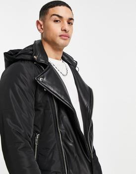 商品BOLONGARO TREVOR | Bolongaro Trevor kyro faux leather trim puffer jacket,商家ASOS,价格¥456图片