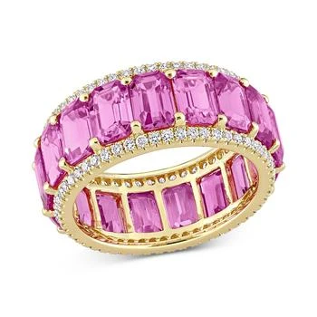 Macy's | Pink Sapphire (11-7/8 ct. t.w.) & Diamond (5/8 ct. t.w.) Eternity Band in 14k Gold,商家Macy's,价格¥58255
