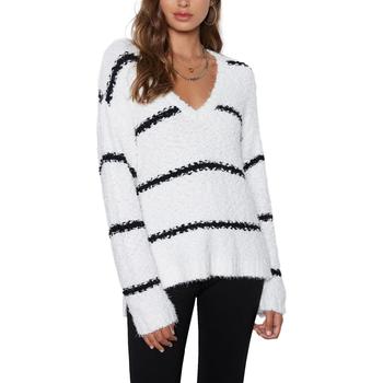 推荐Tart Warner Women's Striped Chunky Knit Oversized V-Neck Sweater商品