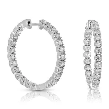 Vir Jewels | 5 cttw I1-I2 Certified Diamond Hoop Earrings 14K White Gold Inside Out 1.50 Inch,商家Premium Outlets,价格¥30088