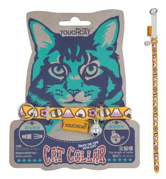Touchcat Bell-Chime Designer Rubberized Cat Collar w/ Stainless Steel Hooks