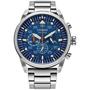 更多西铁城光动能, Citizen | Eco-Drive Men's Chronograph Avion Weekender Stainless Steel Bracelet Watch 45mm商品图片 