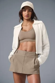 Alo | Scholar Knit Cropped Full Zip Jacket - Ivory,商家Alo yoga,价格¥983