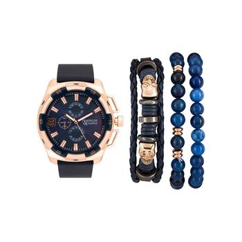 American Exchange | Men's Rose Gold/Navy Analog Quartz Watch And Holiday Stackable Gift Set商品图片,4.9折