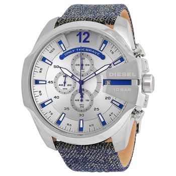 diesel手表评价, Diesel | Mega Chief Chronograph Quartz Silver Dial Mens Watch DZ4511商品图片 7折