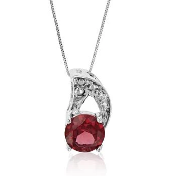 Vir Jewels | 1/2 cttw Pendant Necklace, Garnet Pendant Necklace for Women in .925 Sterling Silver with Rhodium, 18 Inch Chain, Prong Setting,商家Premium Outlets,价格¥328
