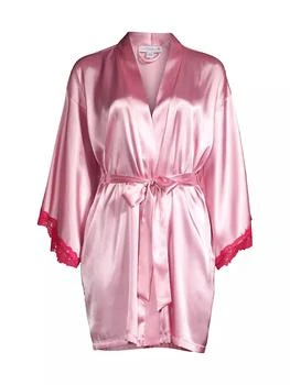 推荐Felicity Belted Lace-Trimmed Satin Wrap Robe商品