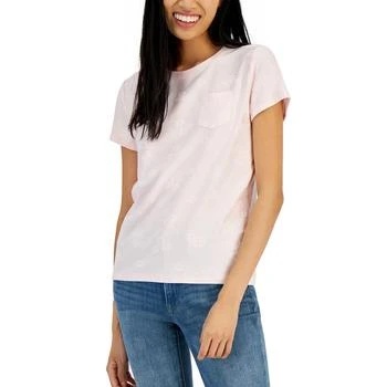 Tommy Hilfiger | Women's Floral-Motif Chest-Pocket T-Shirt 7.4折×额外7折, 额外七折