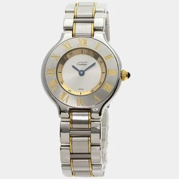 推荐Cartier Silver Gold Plated Stainless Steel Must 21 W10073R6 Women's Wristwatch 28 mm商品