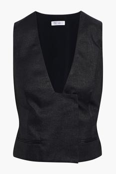 商品Brunello Cucinelli | Satin-paneled silk-blend twill vest,商家THE OUTNET US,价格¥4608图片