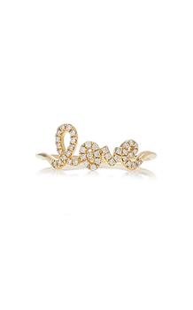 商品Sydney Evan | Sydney Evan - Women's Love Script 14K Gold Diamond Ring - Gold - US 6.5 - Moda Operandi - Gifts For Her,商家Moda Operandi,价格¥7012图片