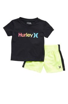 Hurley | Kids' O N O Gradient N' Mesh T-Shirt & Shorts Set商品图片,2.4折