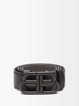 巴黎世家皮带真假, Balenciaga | BB-buckle reversible leather belt商品图片 