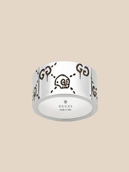 商品Gucci Ghost 12 mm ring in silver with aureco finish图片