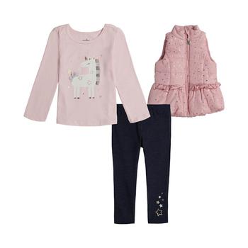 商品Little Girls Vest, T-shirt and Jeggings, 3 Piece Set图片