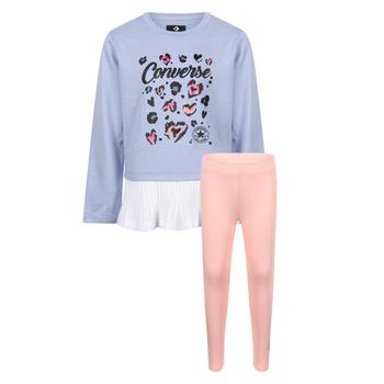 推荐Ruffled top and leggings logo set in blue and pink商品