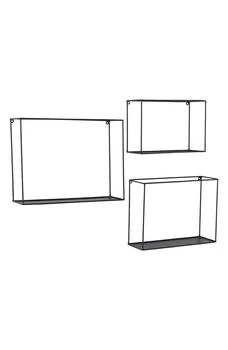 GINGER BIRCH STUDIO | Black Metal Modern Wall Shelf - Set of 3,商家Nordstrom Rack,价格¥488