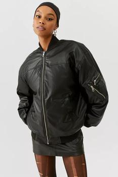 推荐BDG Marcy Faux Leather Oversized Bomber Jacket商品
