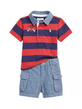 推荐Baby Boy's Rugby Polo & Chambray Cargo Shorts商品