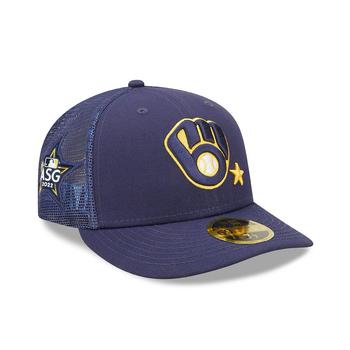 时尚mlb羽绒服男装, New Era | Men's Navy Milwaukee Brewers 2022 MLB All-Star Game Workout Low Profile 59FIFTY Fitted Hat商品图片 