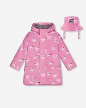 Deux par Deux | Changing Color Rain Coat And Hat Set Pink Printed Sunglasses Cats,商家Premium Outlets,价格¥976