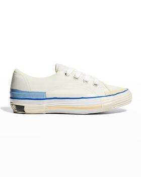 浪凡男鞋, Lanvin | Men's Vulcanized Logo Canvas Low-Top Sneakers商品图片 
