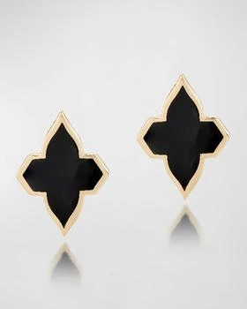 Farah Khan Atelier | 18K Yellow Gold Piano Black Minimalistic Earrings,商家Neiman Marcus,价格¥5269