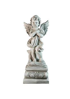 推荐Northlight 32588794 28.75 in. Standing Cherub Angel on Pedestal Outdoor Garden Statue商品