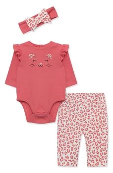 Little Me | Ruffle Bodysuit, Leopard Leggings & Headband Set,商家Nordstrom Rack,价格¥84