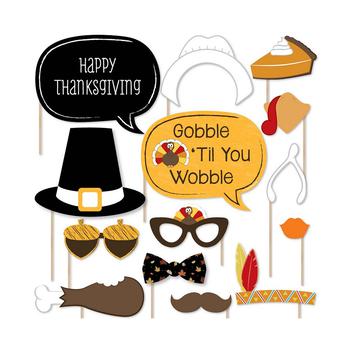 Big Dot of Happiness | Give Thanks - Thanksgiving Party Photo Booth Props Kit - 20 Count商品图片,