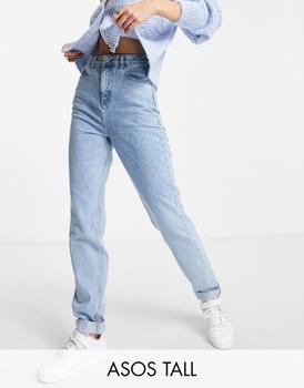 ASOS | ASOS DESIGN Tall relaxed mom jeans in light blue商品图片,