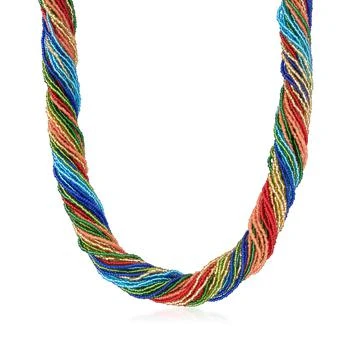 Ross-Simons | Ross-Simons Italian Multicolored Murano Glass Bead Torsade Necklace With 18kt Gold Over Sterling 7.6折起, 独家减免邮费