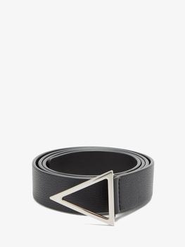 推荐Triangle-buckle grained-leather belt商品