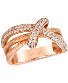 Le Vian | Vanilla Diamond Textured Knot Crossover Ring (3/8 ct. t.w.) in 14k Rose Gold,商家Macy's,价格¥37392