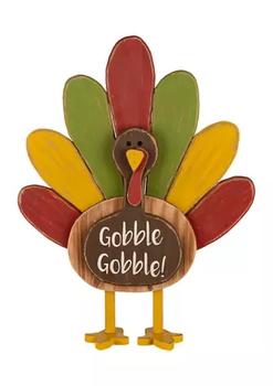Glitzhome | Thanksgiving Wooden Turkey Standing Décor商品图片,