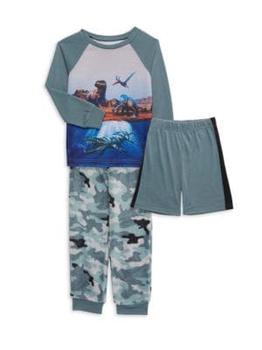 商品Petit Lem | ​Boy’s 3-Piece Dinosaur Pajama Set,商家Saks OFF 5TH,价格¥251图片