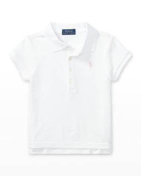 推荐Girl's Logo Embroidered Short-Sleeve Polo Shirt, Size 2-4商品
