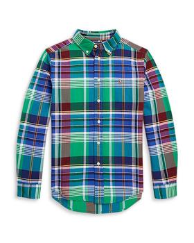 Ralph Lauren | Boys' Plaid Cotton Oxford Shirt - Little Kid, Big Kid商品图片,7.4折起, 独家减免邮费
