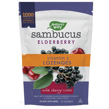 商品Nature's Way | Sambucus Vitamin C Lozenges Wild Cherry,商家Walgreens,价格¥44图片