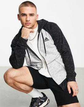 essentials hoodie多少钱, Adidas | adidas Essentials small logo hoodie in grey商品图片 8.1折