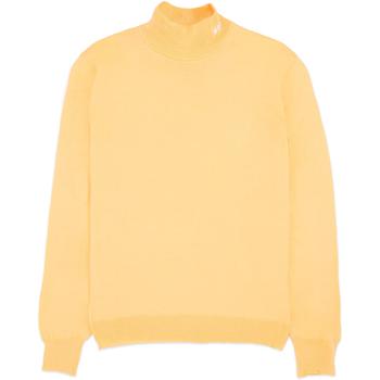 推荐High Neck Micro Logo Knit Pullover Sweater - Yellow商品