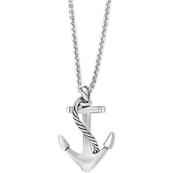 Effy | EFFY® Men's Anchor Pendant Necklace in Sterling Silver商品图片,3折