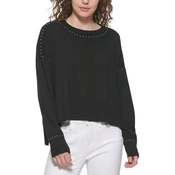 推荐DKNY Womens Studded Crew Neck Pullover Sweater商品