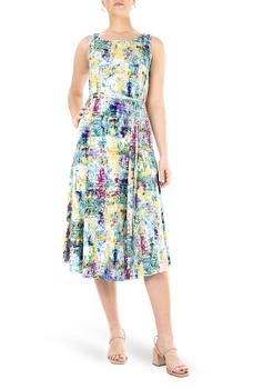 Nina Leonard | Sylvia Sleeveless Midi Dress商品图片,4.6折