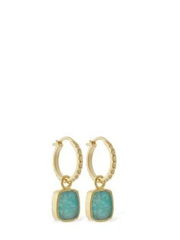 推荐Amazonite Charm Pyramid Hoop Earrings商品