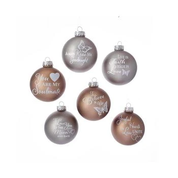 推荐80MM Country Home Sentiment Glass Ball Ornaments, 6-Piece Box商品