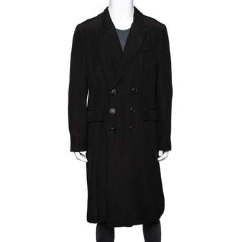 男装burberry风衣, [二手商品] Burberry | Burberry Black Linen & Silk Double Breasted Trench Coat XL商品图片 7.5折