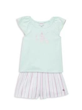 Calvin Klein | Little Girl’s 2-Piece Logo Tee & Striped Shorts Set 2.7折